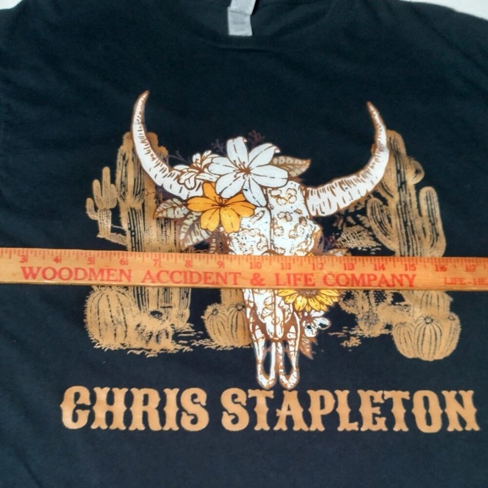 Chris Stapleton Tour Shirt L All American Road Show Black Desert Skull Cactus - Picture 7 of 12